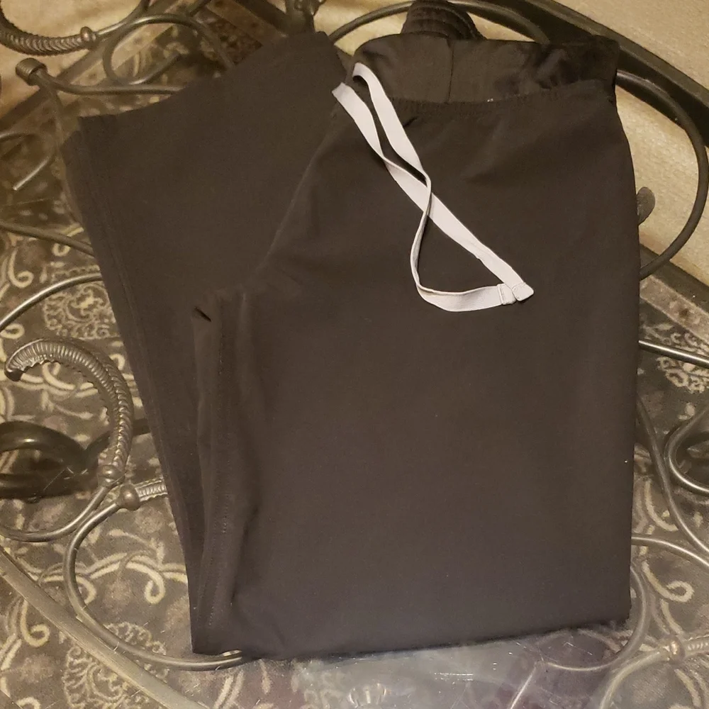Figs Wome's Black Pants with Gray Drawstring